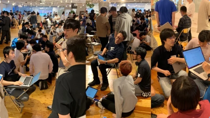 500名超の全社員が組織課題について話し合う「井戸端会議」※写真は2019年です