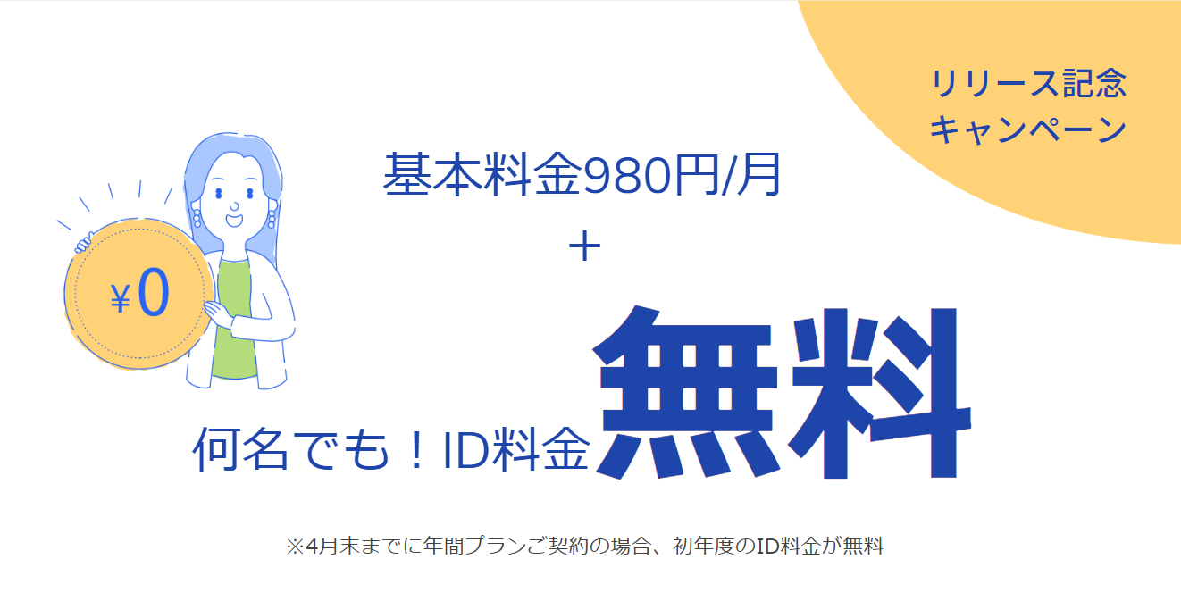 基本料金980円/月 ＋ 月額ID料金無料