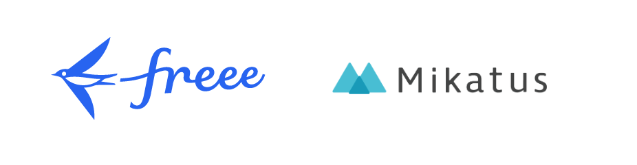 freeeのロゴとMikatusのロゴが横並び